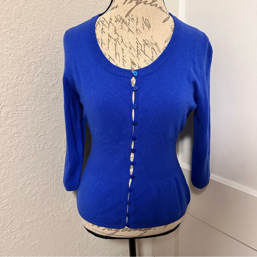 Future Paradise Button Up 3/4 Sleeve Cashmere Sweater